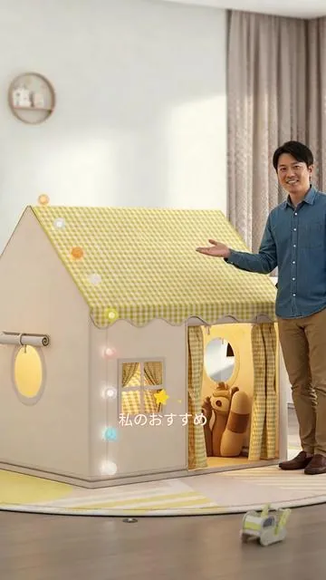丸い格子窓のプレイハウス、チェック柄サイド窓のテント、子供用のクリエイティブなプレイハウス、楽しい時間やエンターテインメントに最適 #育児グッズ #育児便利グッズ #育児グッズ徹底比較 #子育て便利グッズ #風呂グッズ #育児グッズ本音レビュー #tokotoyz #キッズ収納 #子育てグッズ #dollhouse