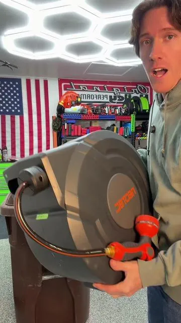 Check out this retractable garden hose reel from NEOTEC #tools #yardwork #gardenhose #springglowup 