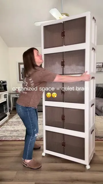 Someone explained clutter like this: Every item in my house has a voice and when things are left out, they are all talking at the same time…when they are put away they become silent…best explanation I’ve ever heard! The best storage solution! Easy to put together & available in multiple sizes & colors! Get organized with these amazing storage bins that stack! #storage #organization #storagebins #storagesolutions #getorganized