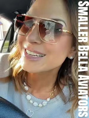 The same modern aviator look but they won’t overpower your face 🙌🏽😎🤍🖤🤎 #aviators #aviatorsunglasses #bellaaviators #topfoxx #topfoxxsunnies 
