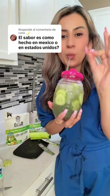 Respuesta a @Luna 🌙 @Taste Salud #aguasfrescas #aguadepepino #aguadepepinoconlimon #hydration #energydrinks 