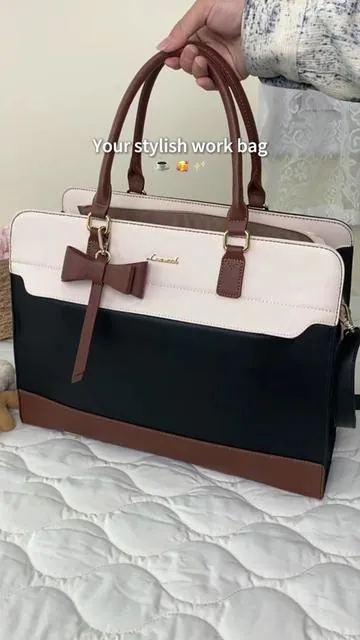 Does your mom love her Stanley? 🥤 This Laptop tote bag features a special elastic pocket just for her 40oz cup! 💻 Practical and stylish for her daily walks or office. 🎁#tiktokshopmothersday #mothersday #WorkBag #totebag #Gift 