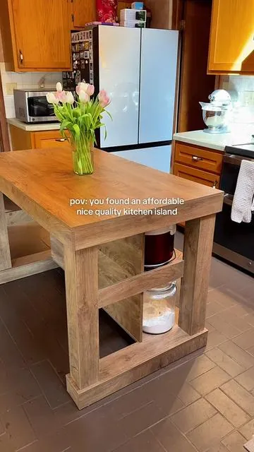 the kitchen island of my dreams and it’s super easy to move around if i need to but also heavy enough that it won’t get pushed by someone walking by 🥲 i love her so much #tribesigns #kitchenisland #kitchenmusthaves ##kitchendesign##fypp