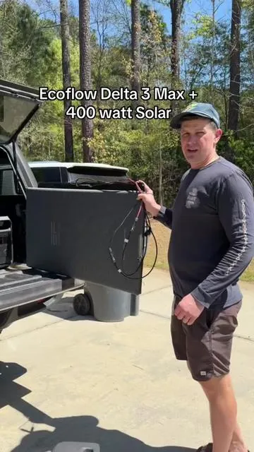 You go for Delta three ultra portable power station has 7200 W power and can be bundled with a 400 W solar panel.   it also has a 30 amp RV plug so we can power your RV or camper totally awkward grid, and functions as an automatic whole house power outage back up.  It’s the perfect solar generator for camping and home use #ecoflowdelta3ultra #jackerysolargenerator #rvlifestyle #portablepowerstation #offgridpower @EcoFlow Technology Inc. 