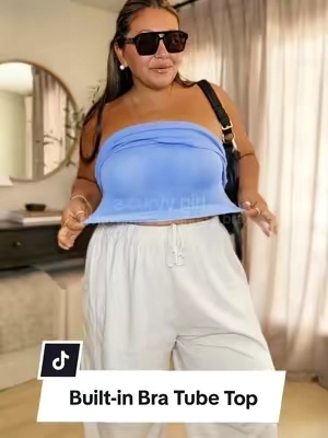 Wearing these brami tanks instead. No underwire, bra buldges, or straps to ruin the look 🤌🏻 @Klassy Network  #klassynetwork #builtinbra #bramitank #tubetop #tiktokshopcreatorpicks 