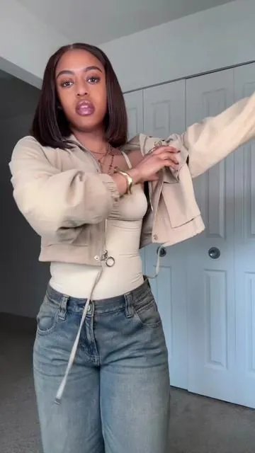 This cropped jacket comes in every color #jacket 