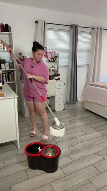 Viral Multicolor 360° Spin Mop and Bucket Set with 3 Microfiber Cleaning Mop Refills, Stainless S #mapo #homecleaning #cleaninghacks #tiktokshopcreatorpicks #mopandbucket 