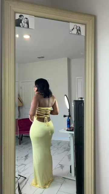 Strapless long lace up back dress • small 5’3  #tubedress #straplessdress 
