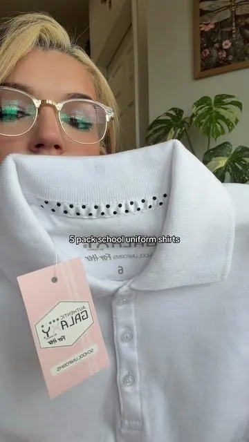 These are “out of season” right now i bet the price will DOUBLE come august. #schooluniform #uniformshirts #kids #momtok 