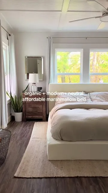 Marshmallow cloud bed of my dreams but make it budget friendly #organicmodern #neutralaesthetic #homefinds #bedroom