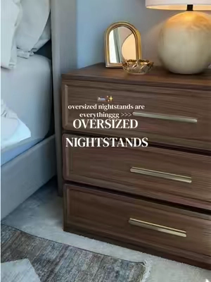 This is your sign to go oversized with your nightstands 🕯️ #oversizednightstands #bedroommakeover #bedroomupgrade 