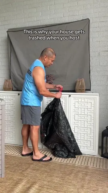 This is why your house feels chaotic when you host…  Aesthetic outdoor trash can 