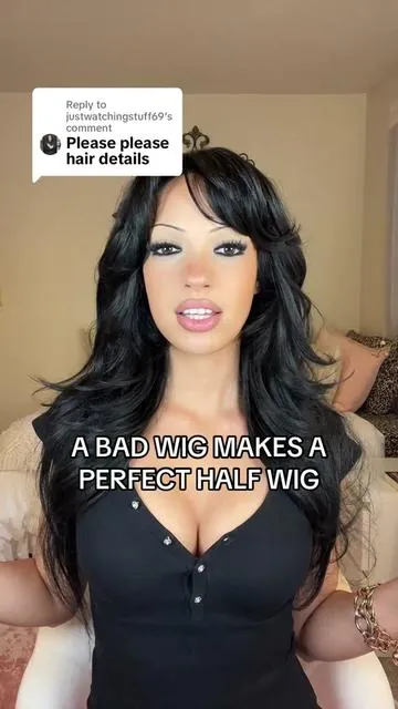 Replying to @justwatchingstuff69 you can buy it on this video click the 🛍️💗 Wearing it like this is way more comfortable and you don’t have to use glue or have tension on your hairline! #halfwig #syntheticwig #hairhack #curtainbangs 