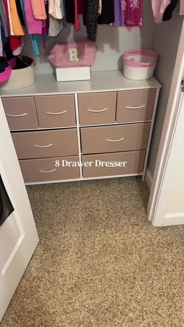 This 8 drawer fabric dresser has honestly made kids closet organization so much easier for me. I was running out of space and didn’t know where to put everything, but this holds way more than I expected. I’ve been using it for clothes, pajamas, and even random stuff that didn’t have a place before. If you’re looking for a kids dresser for closet organization or just need a simple way to organize kids clothes, this is such a good find. #kidsclosetorganization #kidsdresser #fabricdresser #kidsroomorganization #closetorganization 