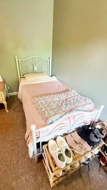 It’s been over a year in the making to get her a bed that she actually wanted! We had a hard time finding one that she would even like, but this one really fit her style! 