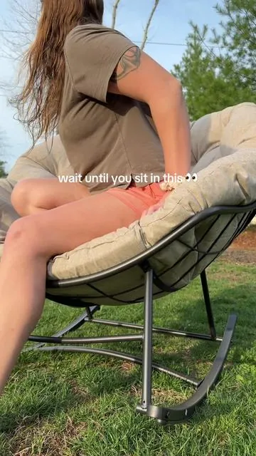 catch me here all summer 😍☀️ #rockingchair #outdoorchair #tiktokshopcreatorpicks #cozyathome #musthave 