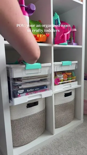 Yes, these do in fact fit in the ikea cube organizers!! 👏 comes in a 2 pack! Perfect for play doh, art supplies, Barbie’s, Legos and more!  #storage #storagehack #organizedmom #organization #organizedhome 