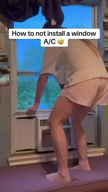 This works great #tiktokshop #airconditioner #windowairconditoner #summerfinds #homehacks 