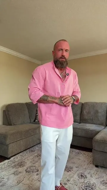 Hot weather doesn’t need full sleeves—this one keeps it clean without overdoing it. . #TikTokShopCreatorPicks #TikTokShopSpringGlowUp #MensSummerStyle #BreathableFits #HenleyStyle