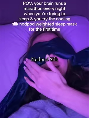 Overstimulated brains need something to calm our nervous system down at night. I don’t sleep without my nodpod weighted eye mask. Really helps calm racing thoughts. 😌 #nodpod #weightedeyemask #eyemask #overstimulated #adhd @Nodpod 