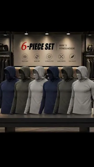 Confeccionadas en tejido ultrasuave y transpirable con protección UPF para la defensa solar, estas sudaderas con capucha de corte delgado te mantienen fresco y cubierto durante las caminatas, #OKP #6piece #Men #Casual #Hoodi 