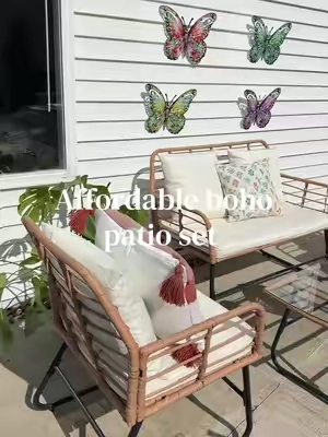 Don’t spend more when you don’t have to! Gorgeous boho patio set with great reviews! #boho #patio #patiodecor 
