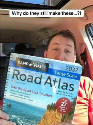 Why do they still make road atlases…?! #atlas #roadmap #roadtrips #emergencypreparedness #prepared 