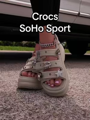 Crocs SoHo sport wedges 🖤 #crocs #crocssoho #crocssohowedges #crocssohosport #crocssandals @Crocs 