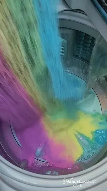 Colorful overload for a very sweet person.  Using Xtra laundry powder & tons of dishsoap! The colors?! The suds! The dishsoap bombs?! The laundry powder bombs?! What was your favorite? Happy Birthday @Blondi3223  🥳💖 Thank you for this amazing spirit week @shutdafoca  🥳 Enjoy!  #CleanTok #laundrytok #detergent #dishsoap #laundryoverload 