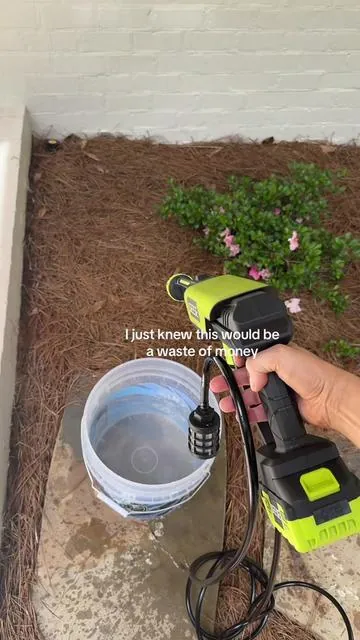This is so fun 🧼 🫧 #pressurewasher #springcleaning #yardwork #portabletools #housechores  