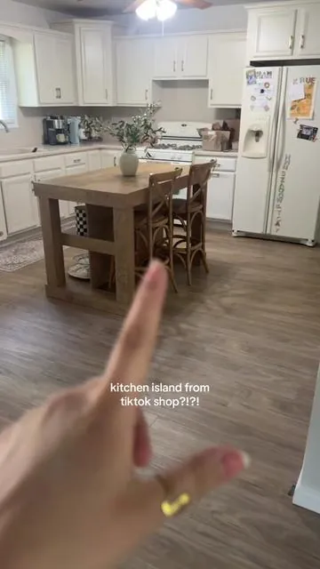 I got my kitchen island from tiktok shop and it’s a game changer #kitchenisland #tiktokshopstockup 