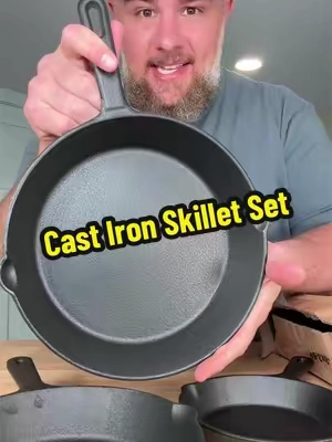 Great deal on this set of cast iron skillets #castiron #skillet #castironcooking #campingcooking #tiktokshopcreatorpicks 