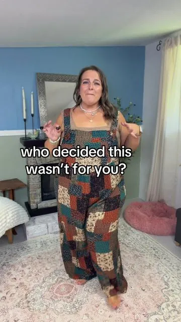 Overalls are for everyone.  #plussize #plussizefashion #curvyqueen #curvytiktok #boho 
