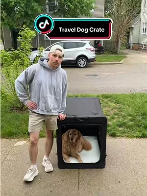 this travel dog crate is so much better for when you’re on the road with your dog! #dogcrate #summervibes #petlovers #travelwithdogs #campingwithdogs 