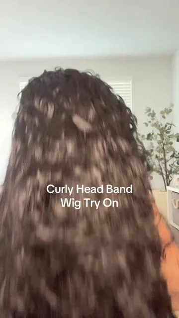 I think the curly one is my favorite #headbandwig #curlyhair #gluelesswig #tiktokshop #fyp 