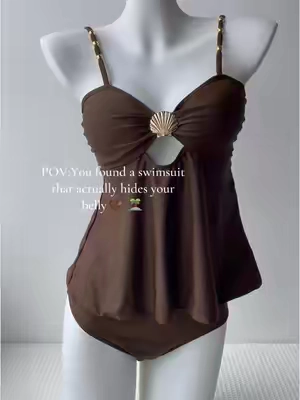 This tankini is giving confidence without the corset#swimsuit #tankini #springstatements #belly #slimming