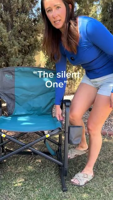 This flow motion rocker by timber ridge is where you will find me sitting all summer long!! #timberridge #outdoorrockingchair #patiosetup #ad #campingsetup 