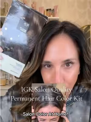 Skip the salon… @IGK Hair at-home color kit gives you long-lasting gray coverage with NO AMMONIA, clean, vegan ingredients and professional results, all from your bathroom. #h#haircolorh#haircolortutorialh#hairtutorialg#grayhairhairtutorial 