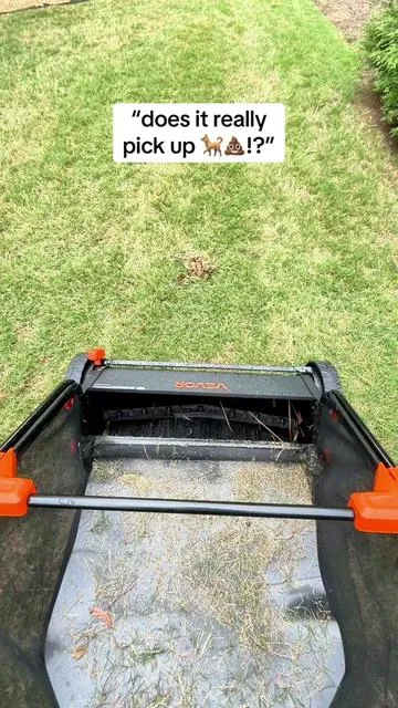 VEVOR Push Lawn Sweeper #lawnsweeper #sweeper #leafs #yardcleanup #tiktokshopcreatorpicks