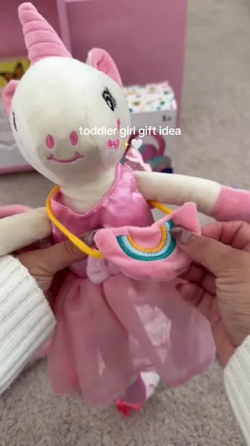 The cutest unicorn with the sweetest little outfits 🎀🦄✨ @Hahaland  #hahalandtoys #summervibes #babytoys #Tiktokshopstockup #girlmom toddler girl unicorn gift plush toy set dress up doll cute unicorn stuffed animal gift for little girl birthday gift idea for toddlers