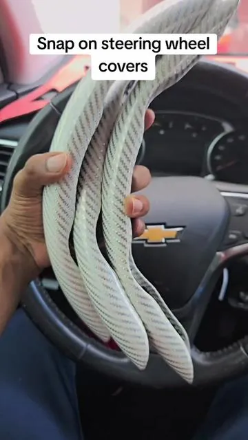 These snap on steering wheel covers are easy to put on and interchange. #caraccessories #steeringwheelcover #cartok #tiktokshopcreatorpicks #accessoriesforcar 