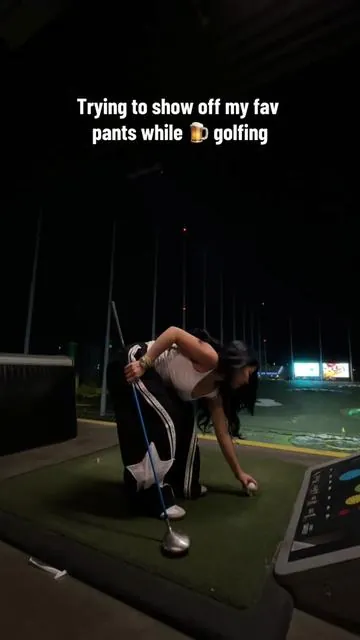 Drinking and Golfing has a whole new meaning to the drink and drive saying 😭 I love these pants lol #golfing #baggypants #trackpants #fyp 