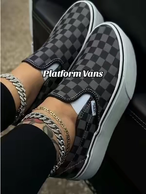 🩶🏁🖤 @vans #vans #slipon #checkered #platformshoes #altgirl 