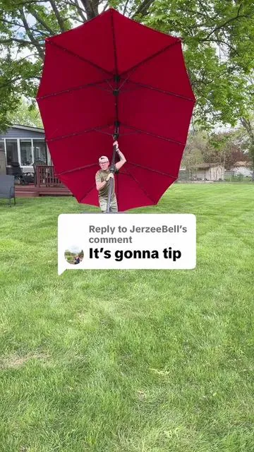 Replying to @JerzeeBell Not this one! #umbrella #patioumbrella #tiktokshopcreatorpicks #tiktokshopdealsforyou #tiktokshopmemorialday @Yaheetech Shop 