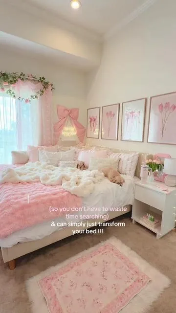 the key is LOTS of pillows and two different color throw blankets on top!! #creatorsearchinsights #bedroominspo #budgetdecor #beddingshopping #bedmaking 