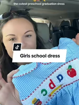the cutest smocked school dress for little girls 🥹📚🎓 #preschoolgraduation #kindergartengraduation #toddlerdress #toddleroutfit #toddlergirlmom 