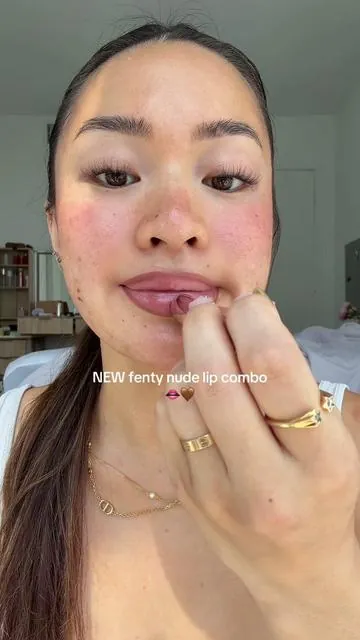 the best new neutral glossy lip shades!!🤎 on sale now @Fenty Beauty  Shades: lust bunny & extra thigh  #fentybeauty #fentylipliner #fentyliplockrduo #fentyglossbombstix #longwearlipliner 