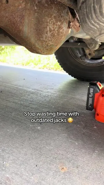 Lifting my truck with VEVORs electric car jack #fyp #cars #electriccarjack #roadsideemergency #tiktokshopfinds 