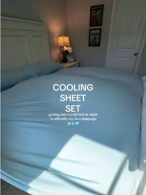 Nothing compares to climbing into a cold bed after a long day and these cooling sheets do it every single night 🤍 🙌🏼 🧊 #coolingsheets #bedsheets #bedroomaesthetic #sleepbetter #hotsleeper @Bedsure 