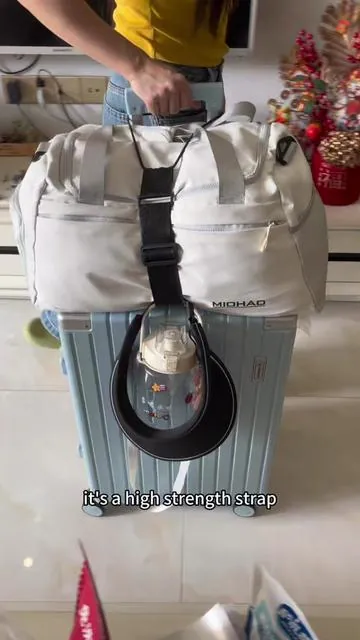 No More chaotic luggage!This strap Lets You carry Multiple Bags Like a pro #TravelHacks#LuggageEssentials#TravelMustHave#PackingTips#TravelGear
